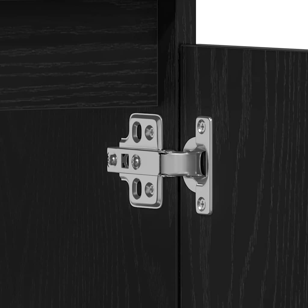 Waschbeckenschrank mit Tür Schwarz Eichen-Optik 80 x 33 x 60 cm