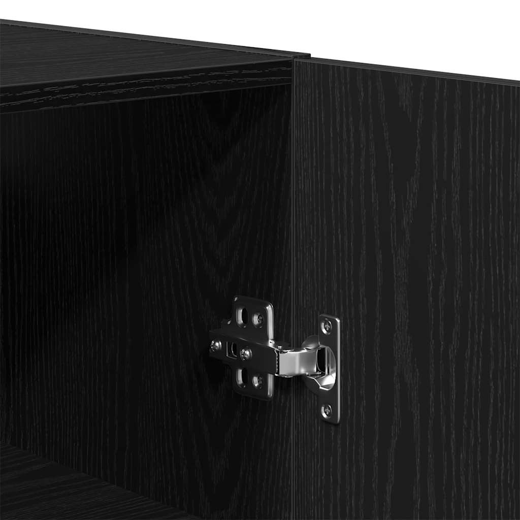 Wandschrank Schwarz Eichen-Optik 60 x 31 x 70 cm Holzwerkstoff