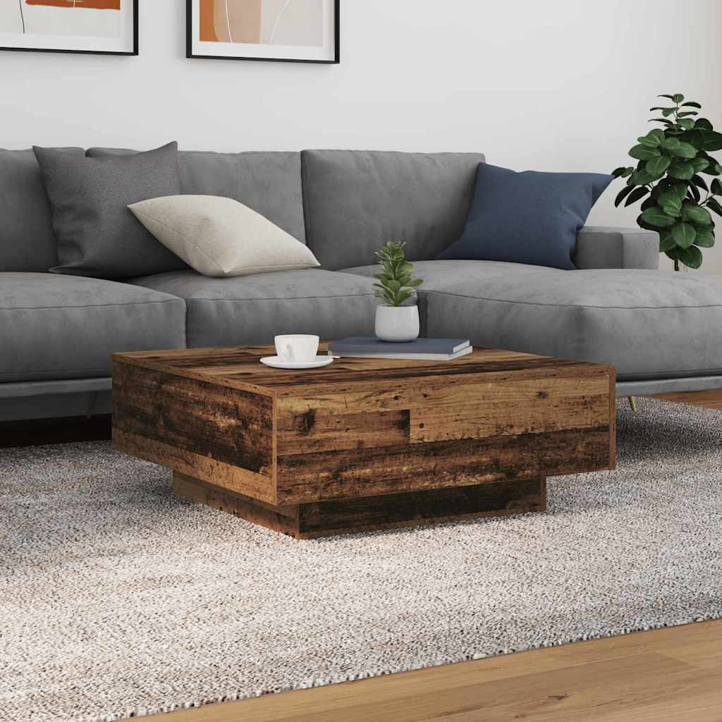 Couchtisch Altes Holz Blau 80 x 80 x 31 cm Holzwerkstoff