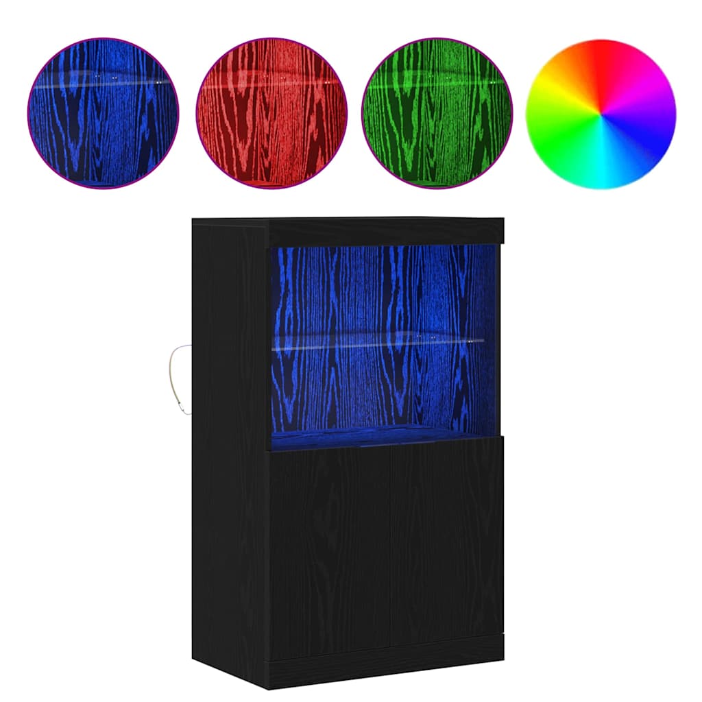 Sideboard Schwarz 60 x 37 x 100 cm Holzwerkstoff