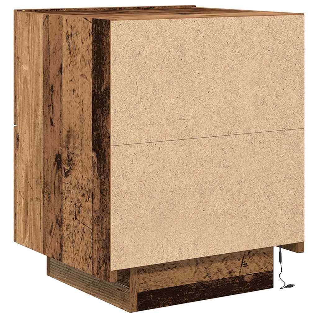Nachttisch mit Schubladen Altholz 45 x 40 x 55 cm Holzwerkstoff