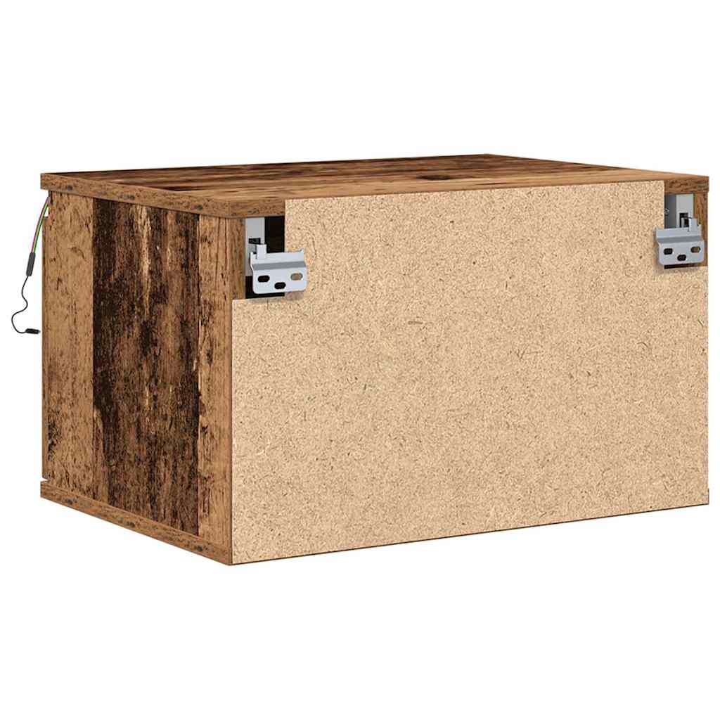 Wandmontierter Nachtschrank with Altholz 50 x 36 x 30 cm