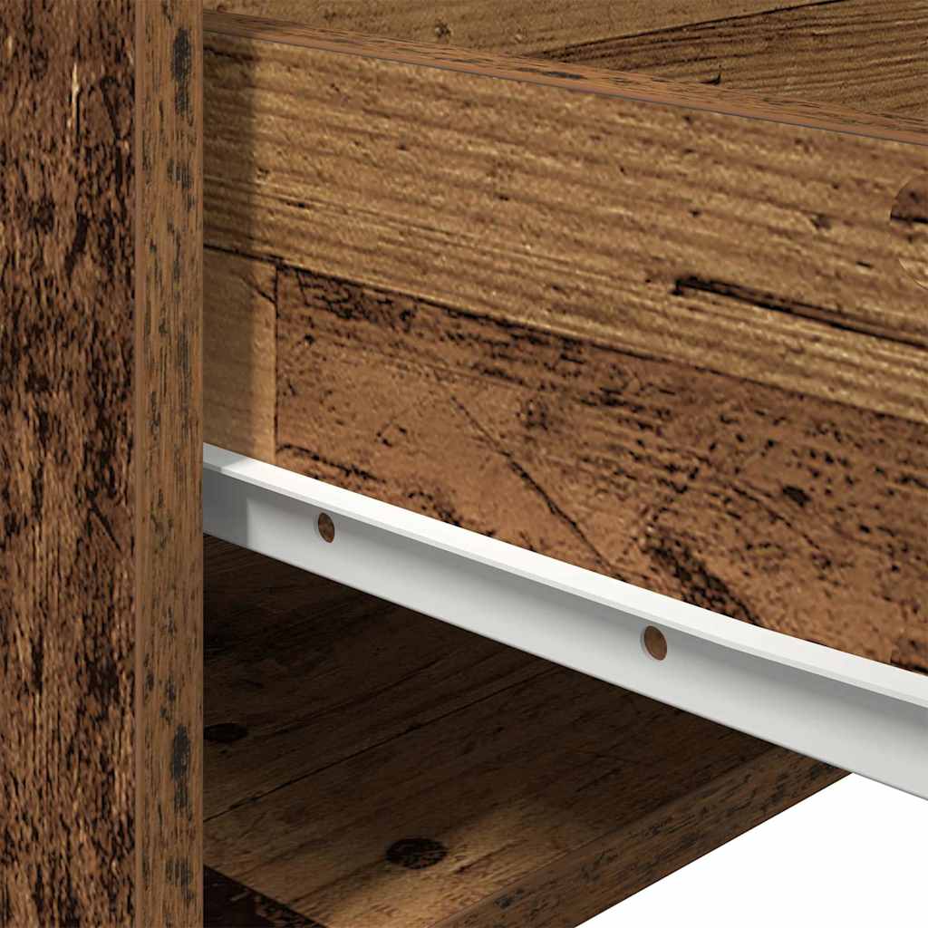 Wandmontierter Nachtschrank mit 2 pcs Altholz 50 x 36 x 30 cm