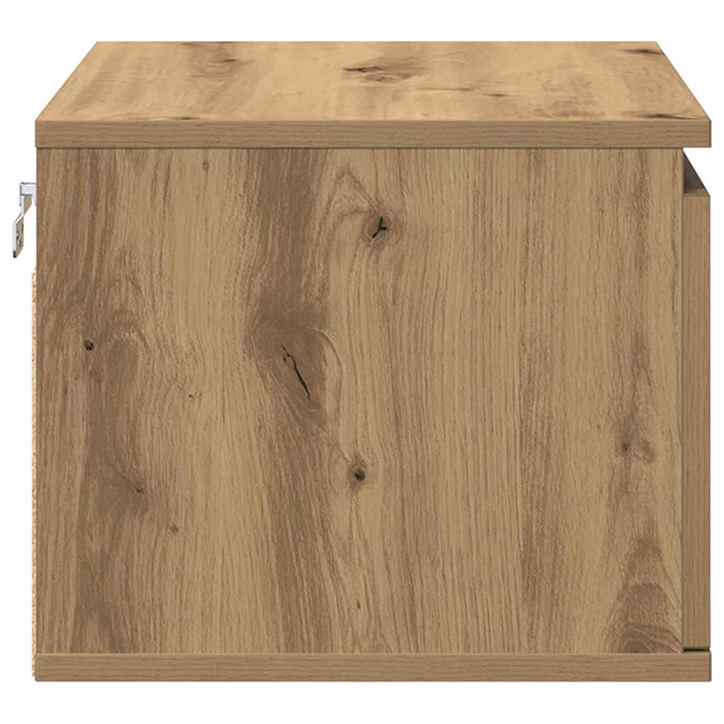 Wandmontierter Nachtschrank Eiche handwerklich 50 x 36 x 30 cm