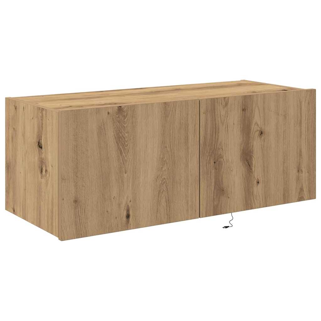 TV-Wandregal Eiche handwerklich 80 x 35 x 31 cm Holzwerkstoff