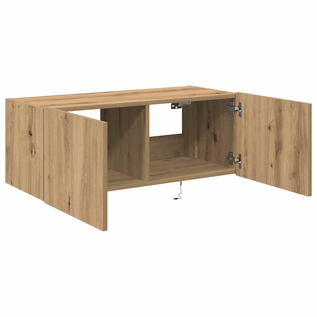 TV-Wandregal Eiche handwerklich 80 x 35 x 31 cm Holzwerkstoff