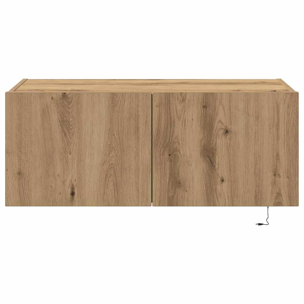 TV-Wandregal Eiche handwerklich 80 x 35 x 31 cm Holzwerkstoff
