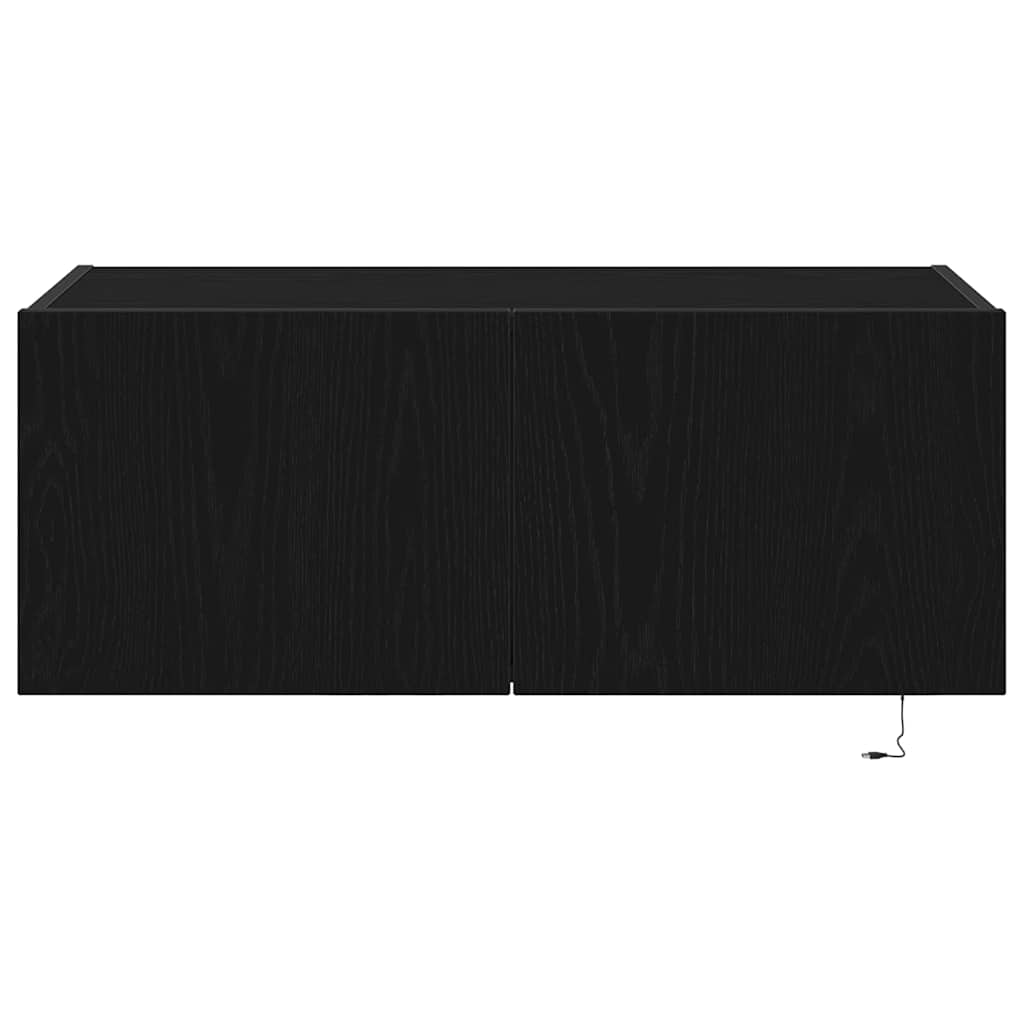 TV-Wandregal Schwarze Eiche 80 x 35 x 31 cm Holzwerkstoff