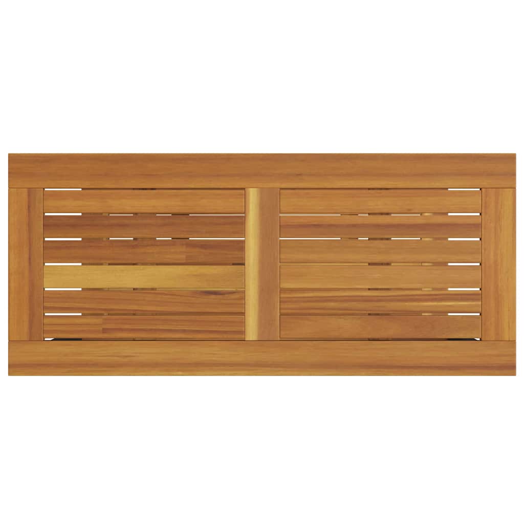 outdoor Tisch mit Speicher Natur und Grau 80 x 35 x 75 cm