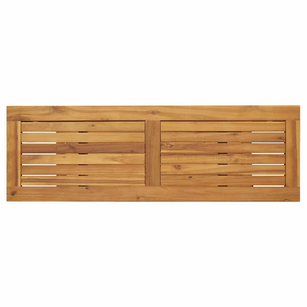 outdoor Tisch mit Speicher Natur und Grau 110 x 35 x 75 cm