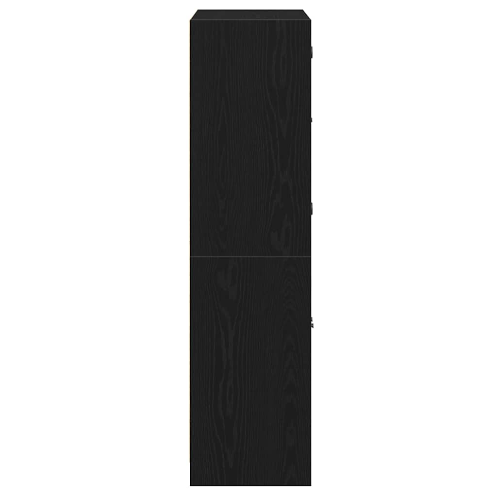 Hochschrank mit Türen Schwarz Eiche 68x37x142 cm Holzwerkstoff