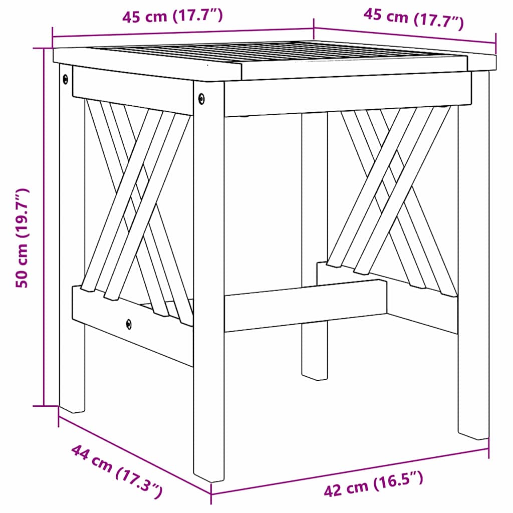 Beistelltisch Braun Massivholz Akazie