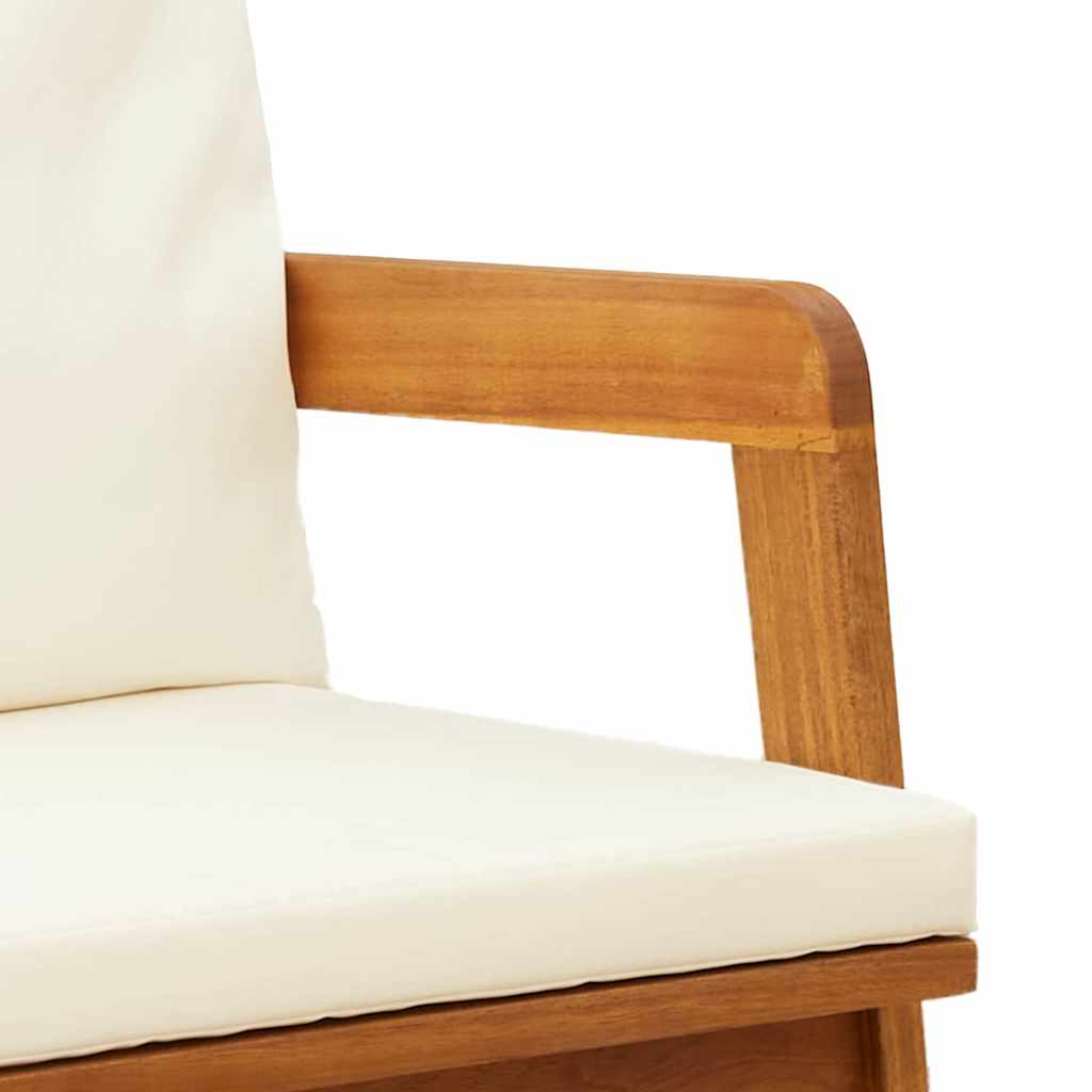 Gartenbank mit Kissen Braun Massivholz Akazie