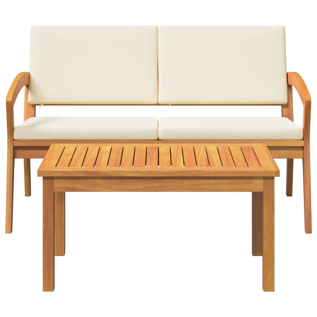 Bistrogarnitur mit Kissen 2 pcs Braun Massivholz Akazie