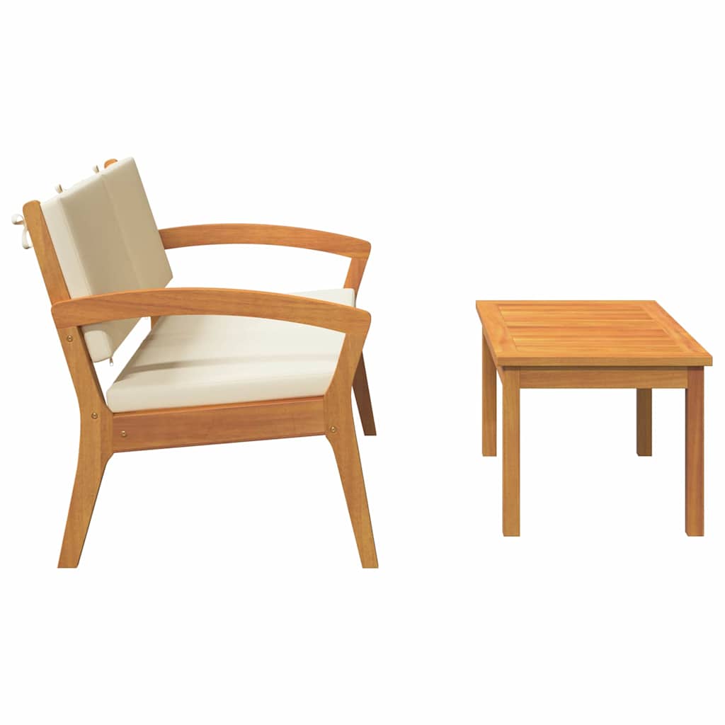 Bistrogarnitur mit Kissen 2 pcs Braun Massivholz Akazie