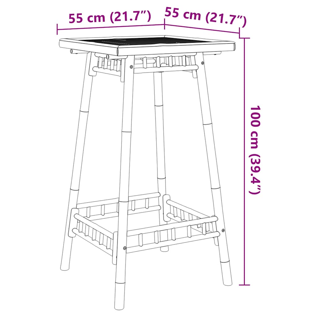 Garten-Bartisch Quadratisch 55x55x100 cm Bambus