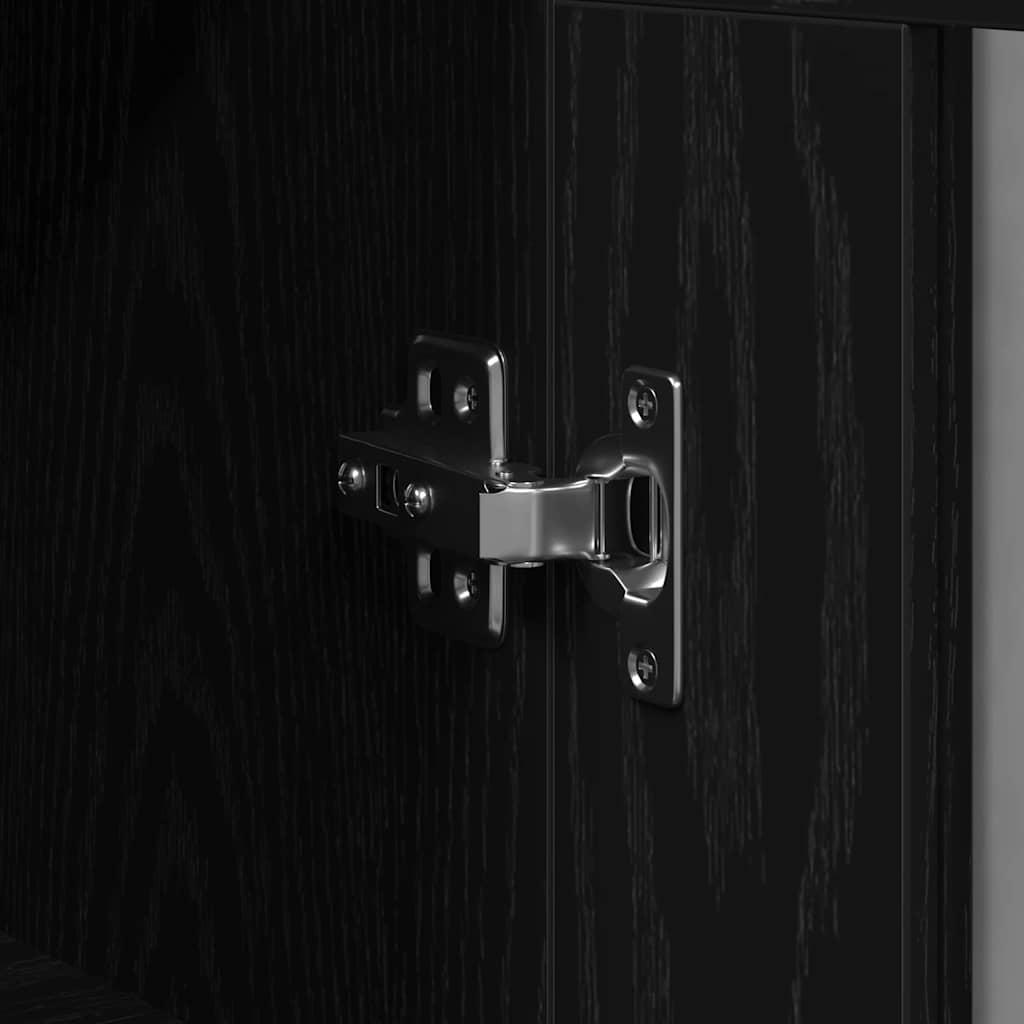 Wandmontierter Schrank Schwarz Eichen-Optik 69.5 x 34 x 90 cm