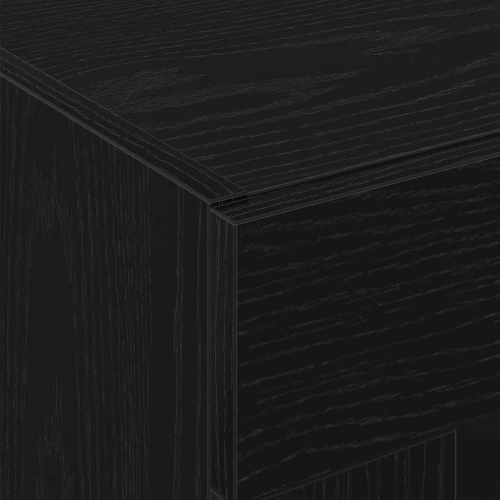 Wandmontierter Schrank Schwarz Eichen-Optik 69.5 x 34 x 90 cm