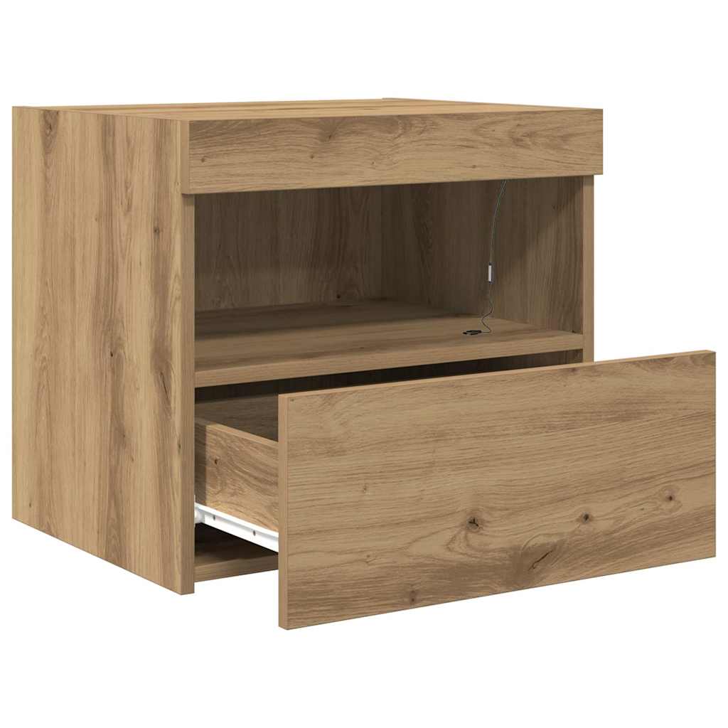 Nachtschrank 2 pcs Eiche handwerklich 50 x 40 x 45 cm