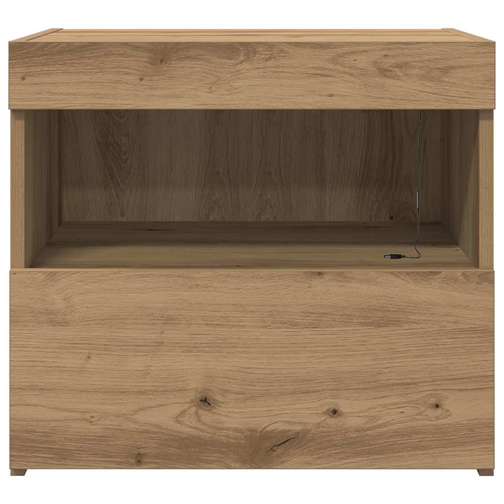 Nachtschrank 2 pcs Eiche handwerklich 50 x 40 x 45 cm