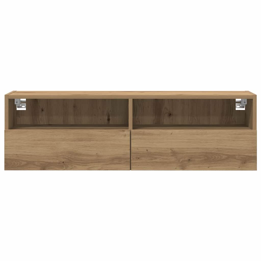 TVWandschrank 2 pcs Artisan-Eiche 100x30x30cm Engineered Wood