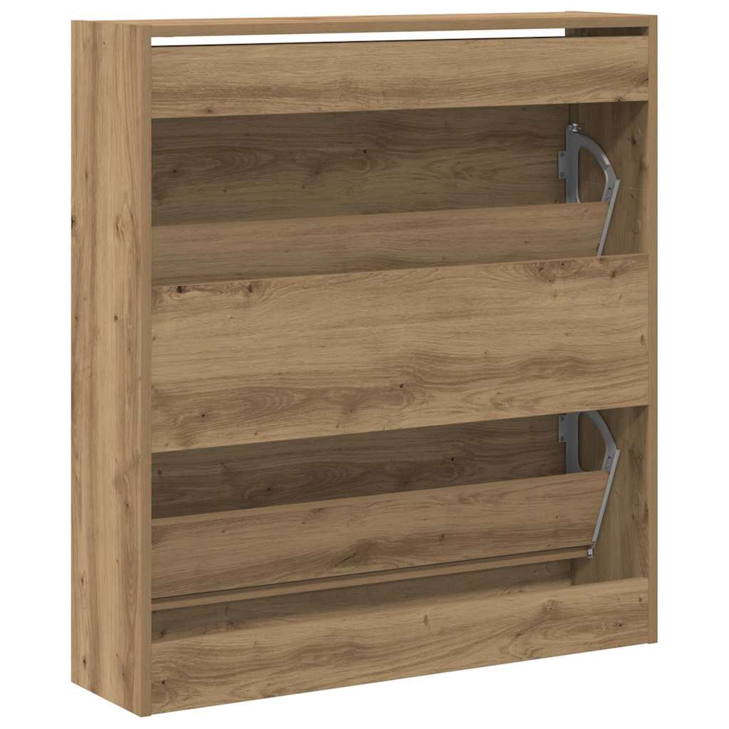 Schuhschrank Räuchereiche 80 x 21 x 87.5 cm Holzwerkstoff