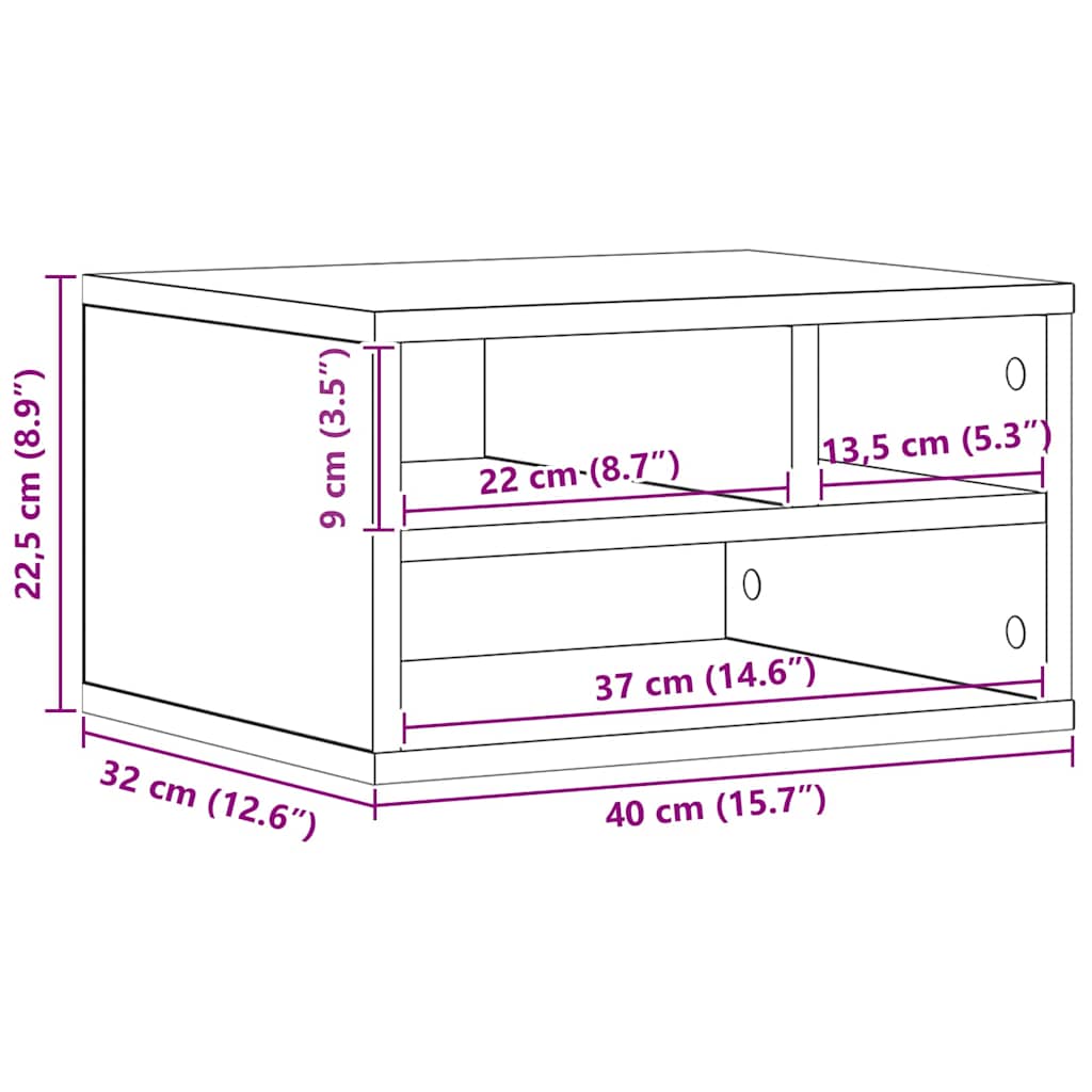 Druckerständer Eiche handwerklich 40 x 32 x 22.5 cm