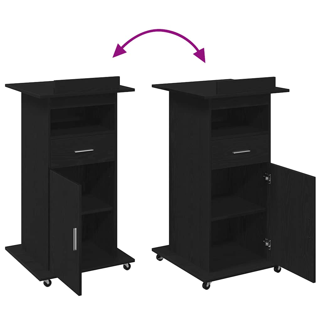 Podium mit Regal Schwarze Eiche 55 x 55 x 107 cm Holzwerkstoff