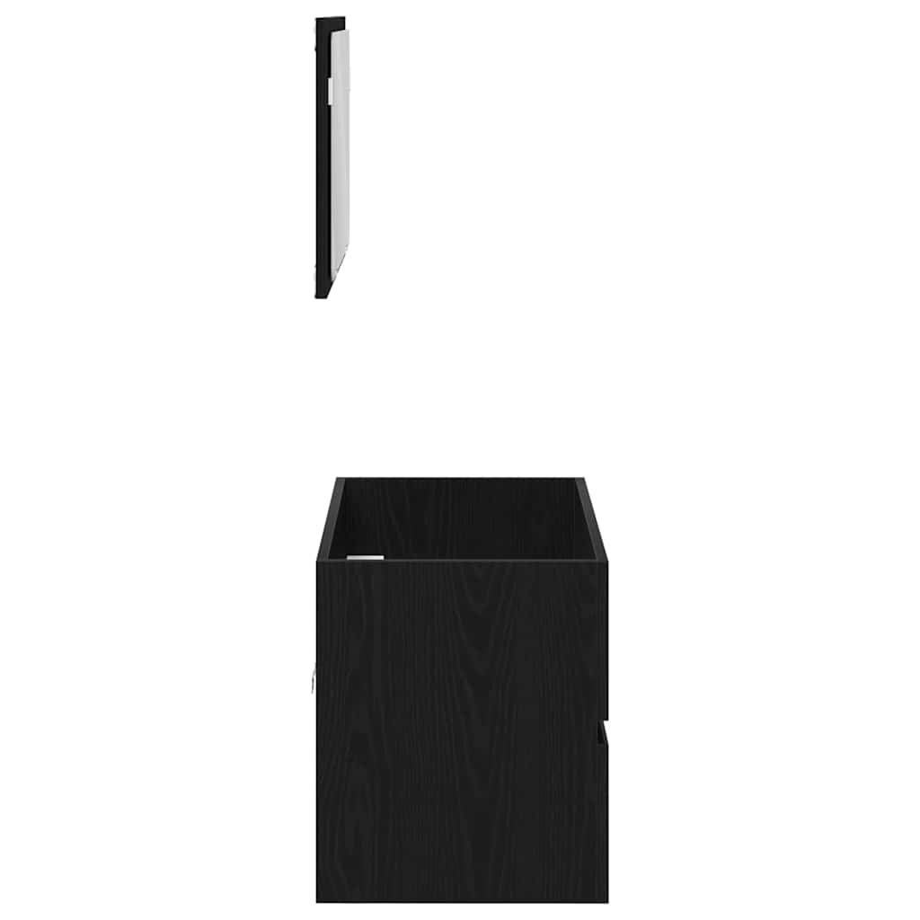 Badezimmermöbel-Set 2 pcs Schwarze Eiche 80 x 38.5 x 45 cm