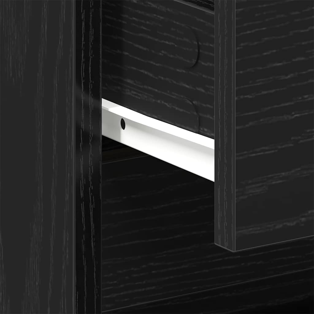 Nachttisch 2 pcs Schwarz Eichen-Optik 45 x 34 x 44.5 cm