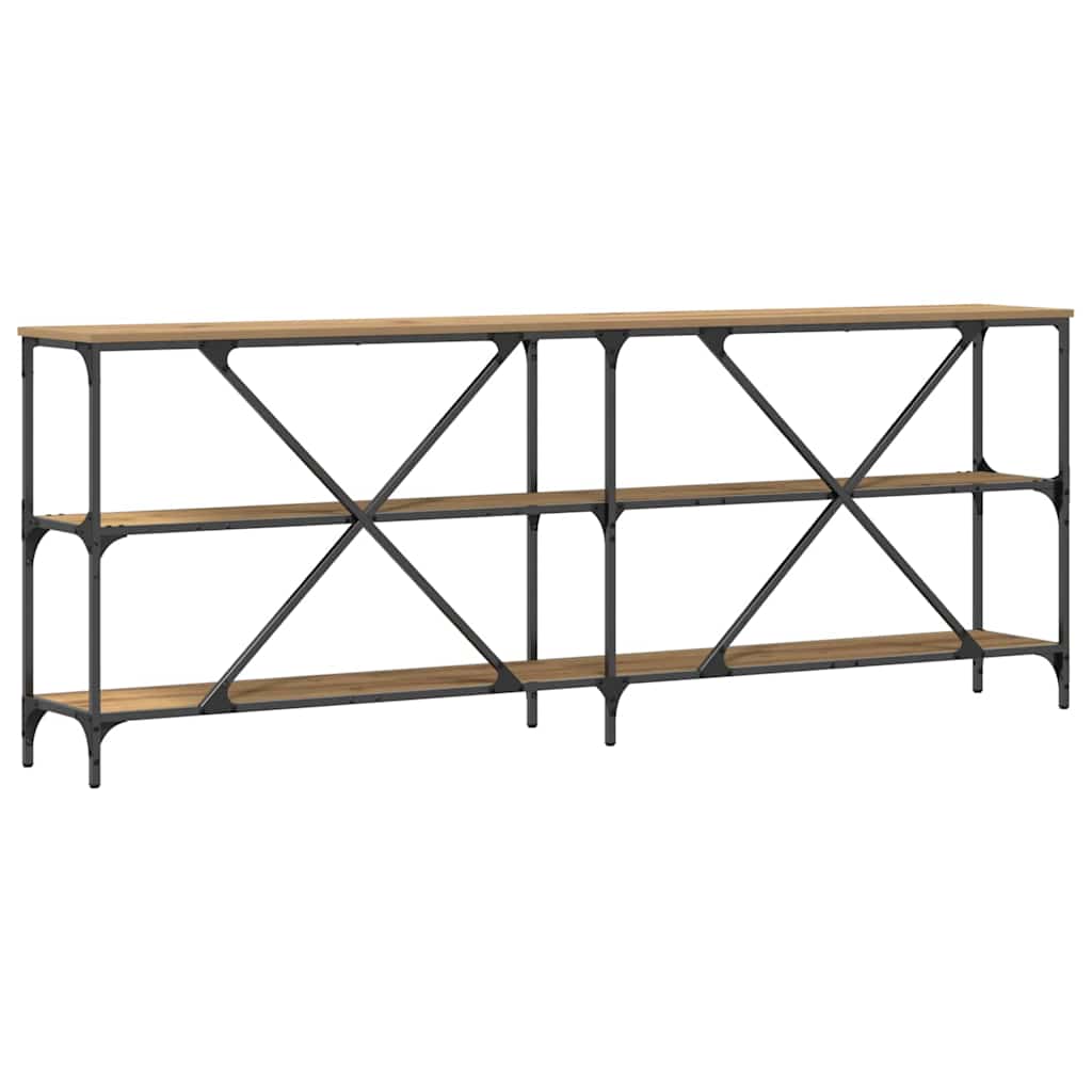 Konsolentisch mit Regal Eiche handwerklich 180 x 30 x 75 cm