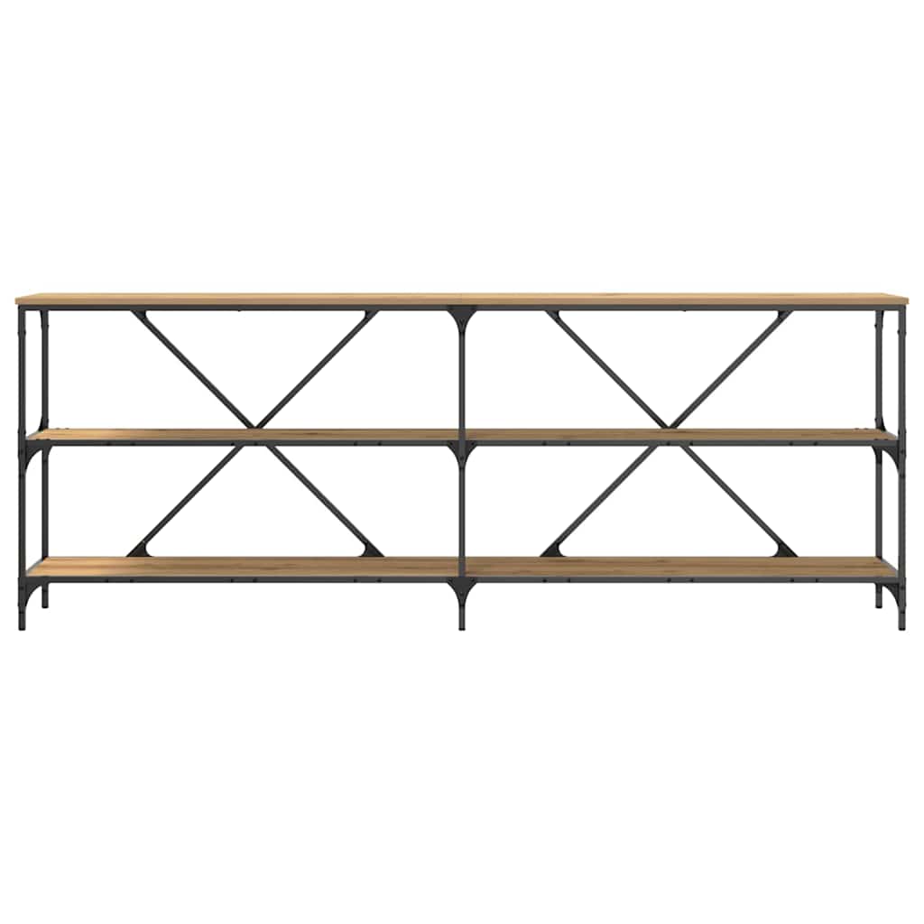 Konsolentisch mit Regal Eiche handwerklich 180 x 30 x 75 cm