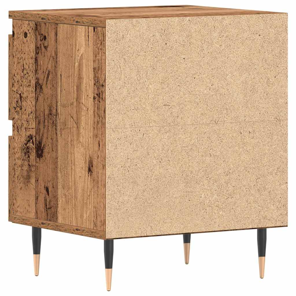 Nachttisch mit Schubladen Altholz 40 x 35 x 50 cm Holzwerkstoff