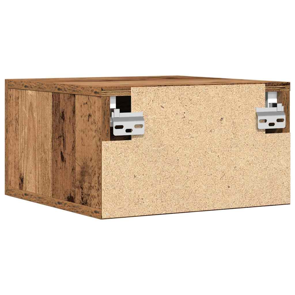 Nachttisch Wandmontiert Altholz 35 x 35 x 20 cm Holzwerkstoff