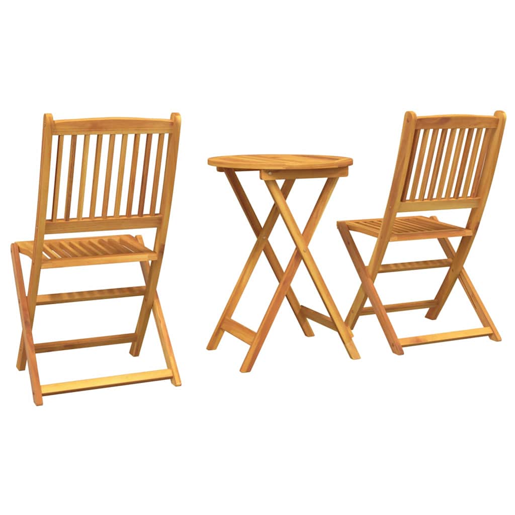 Garten Bistro Set 3 pcs Braun Akazie Massivholz