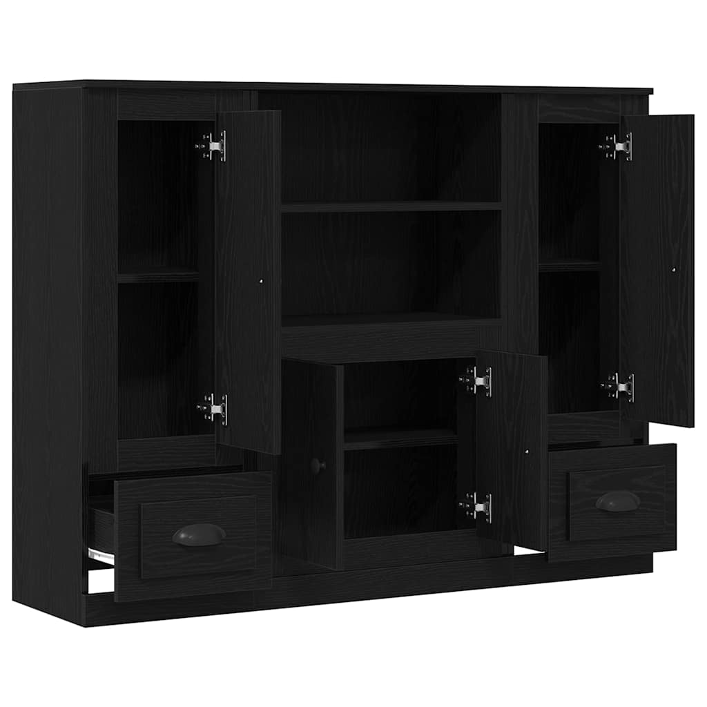 Highboard Schwarze Eiche 132x35,5x103,5 cm Ingenieurholz