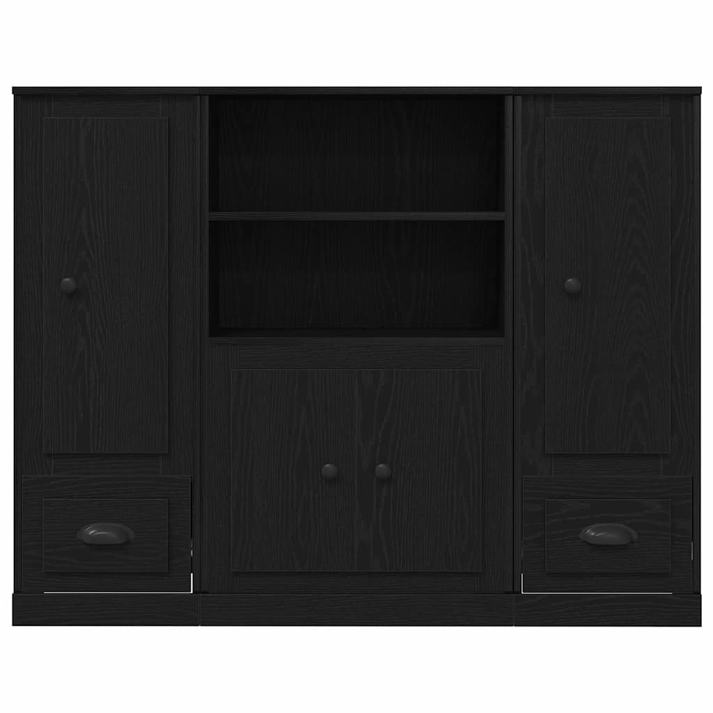 Highboard Schwarze Eiche 132x35,5x103,5 cm Ingenieurholz