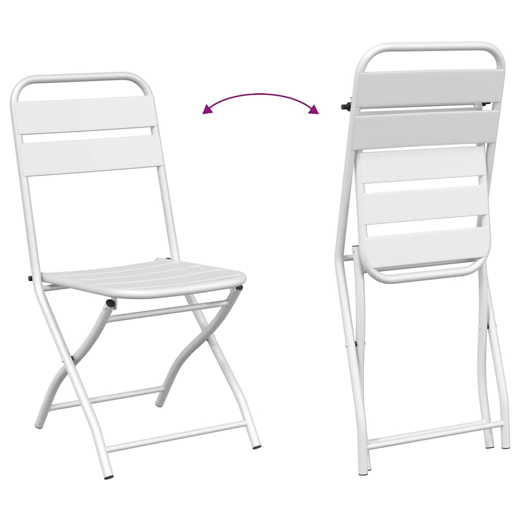 Bistrogarnitur 3 pcs Weiß Stahl