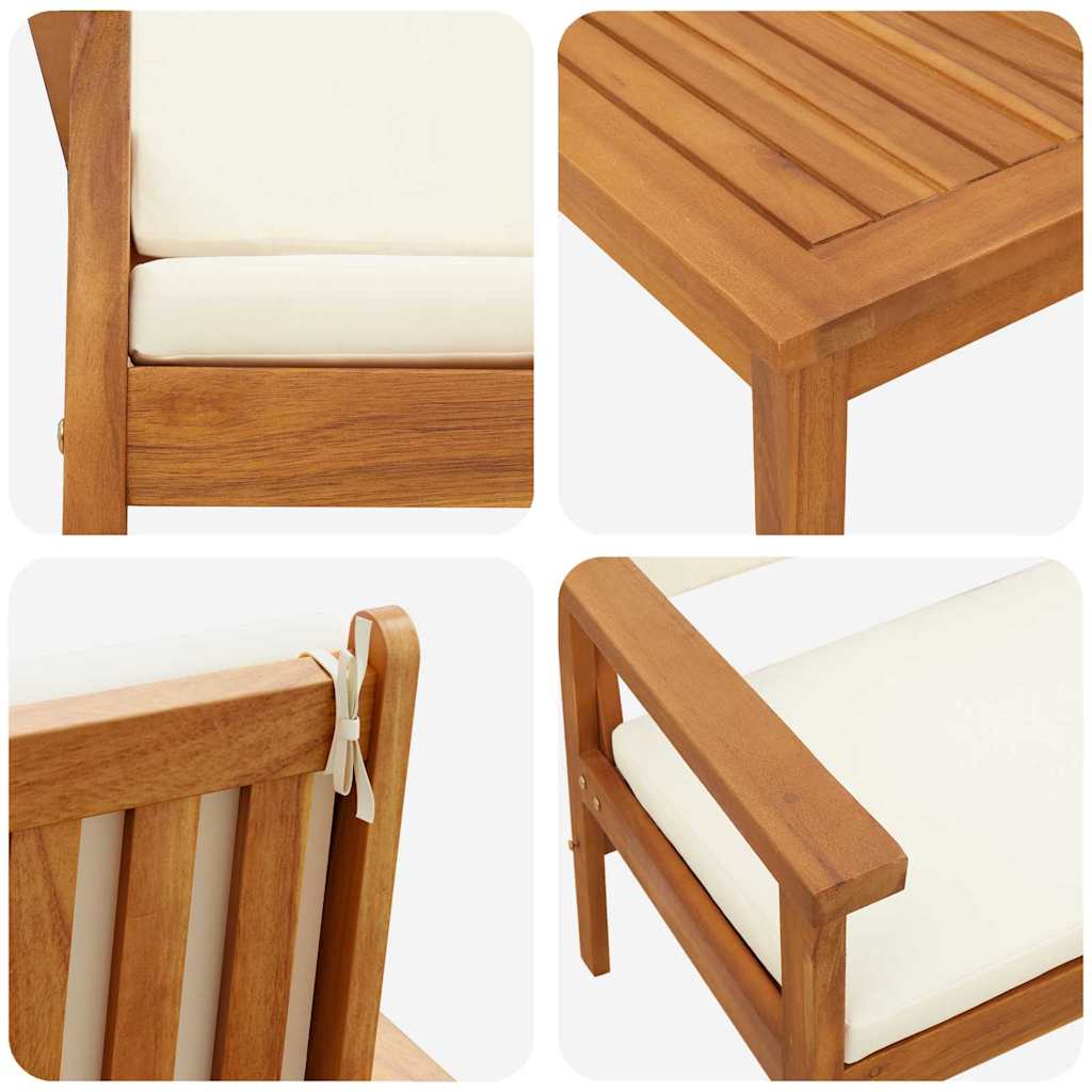 Garten-Sofa-Set 3 pcs Braun 45 x 45 x 38cm Massivholz Akazie