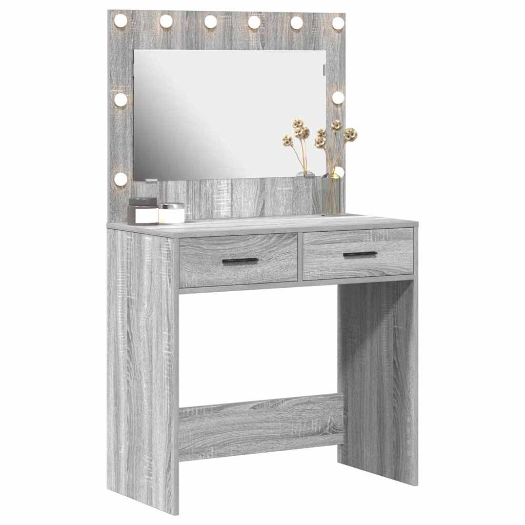 Schminktisch Grau Sonoma 78,5 x 41 x 135 cm Holzwerkstoff