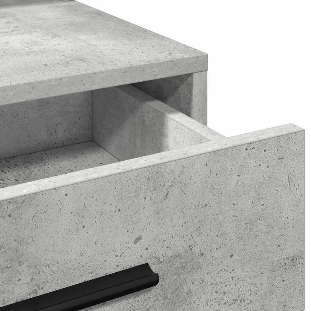 Schminktisch mit Regal Betongrau 79 x 41 x 135 cm Holzwerkstoff