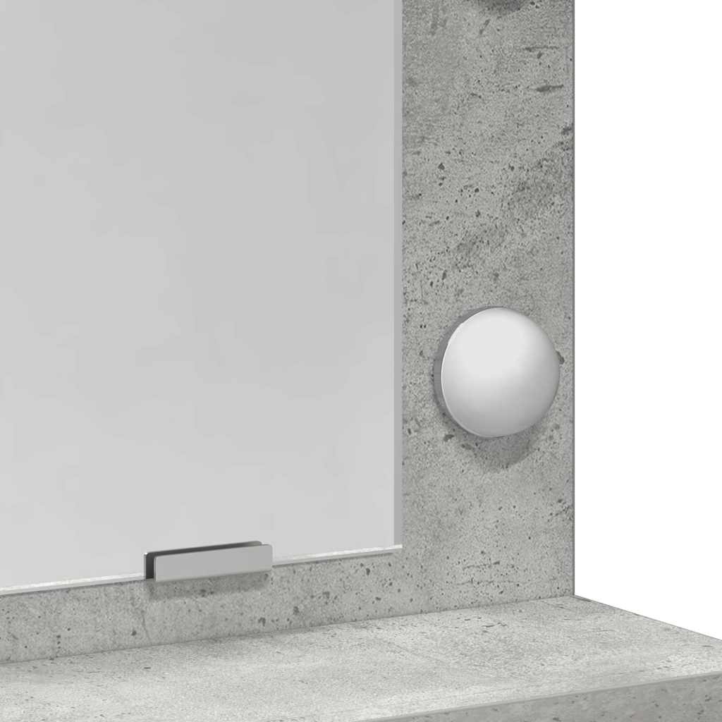 Schminktisch mit Regal Betongrau 79 x 41 x 135 cm Holzwerkstoff