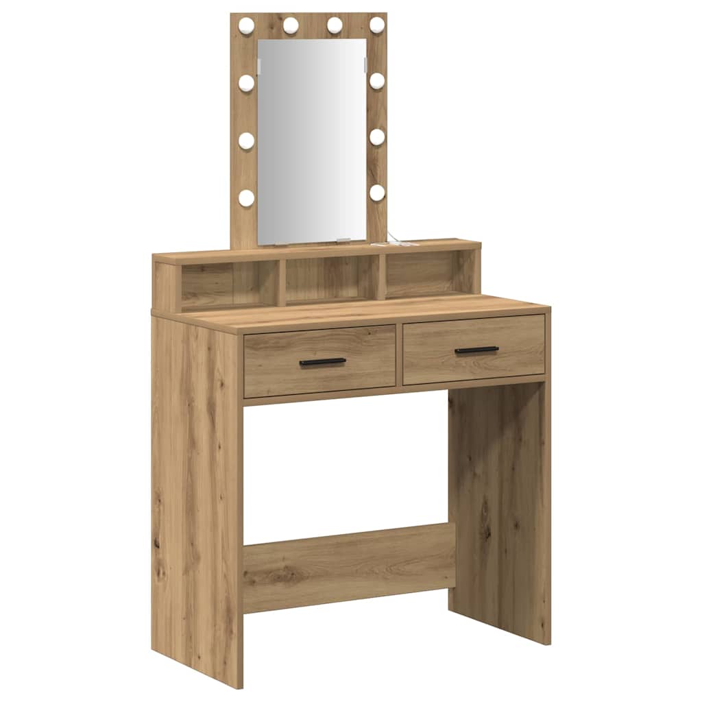 Schminktisch mit Speicher Braun 79 x 41 x 140 cm Holzwerkstoff