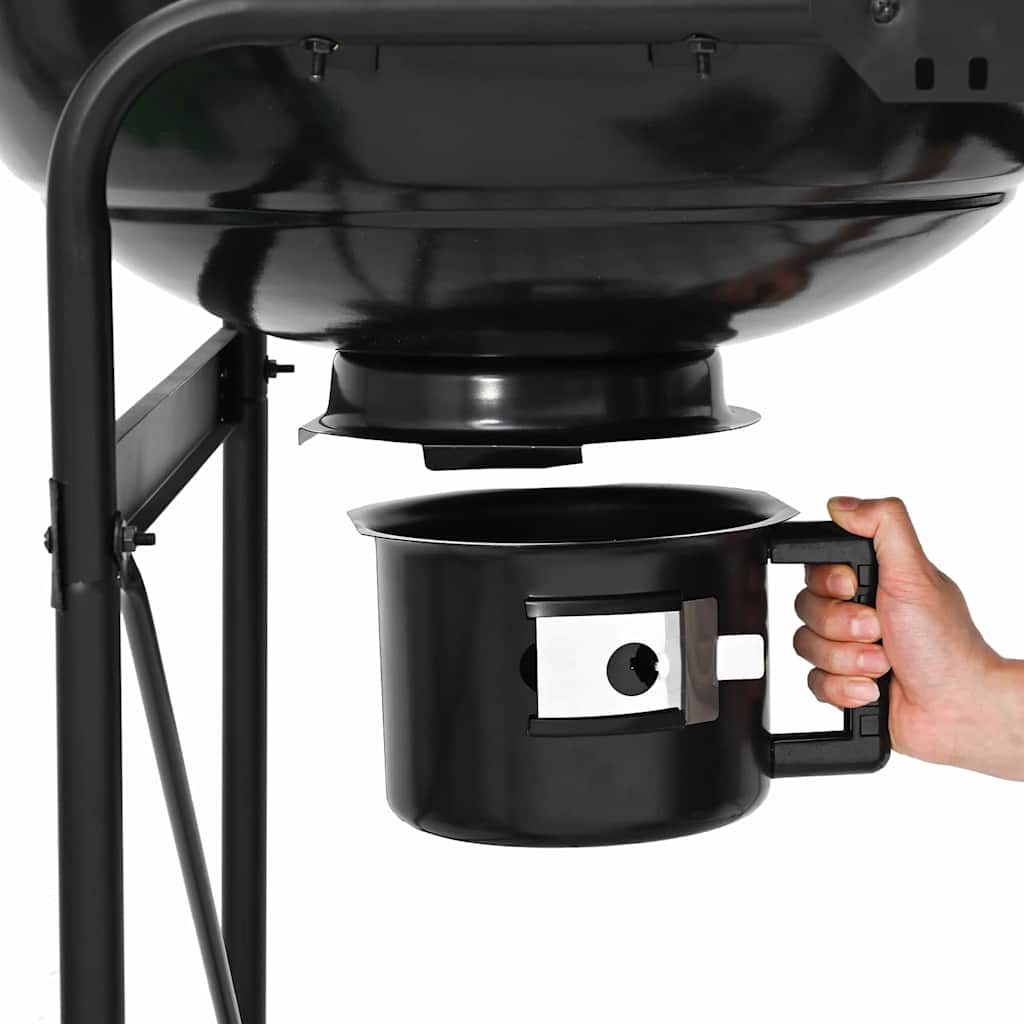 Outdoor Grill mit Rad Schwarz 96 x 72 x 113 cm Metall