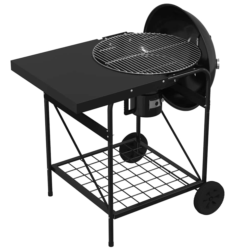 Outdoor Grill mit Rad Schwarz 96 x 72 x 113 cm Metall