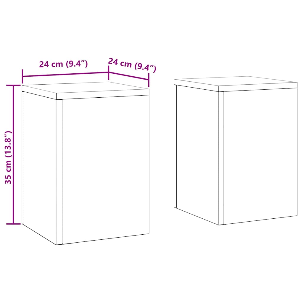 Pflanzenständer 2 pcs Schwarz 24 x 24 x 35 cm Stahl