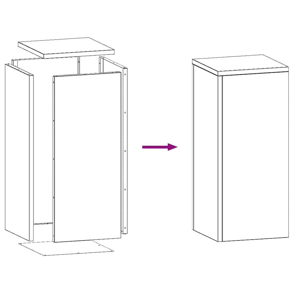 Pflanzenständer 2 pcs Olivgrün 24 x 24 x 55 cm Stahl