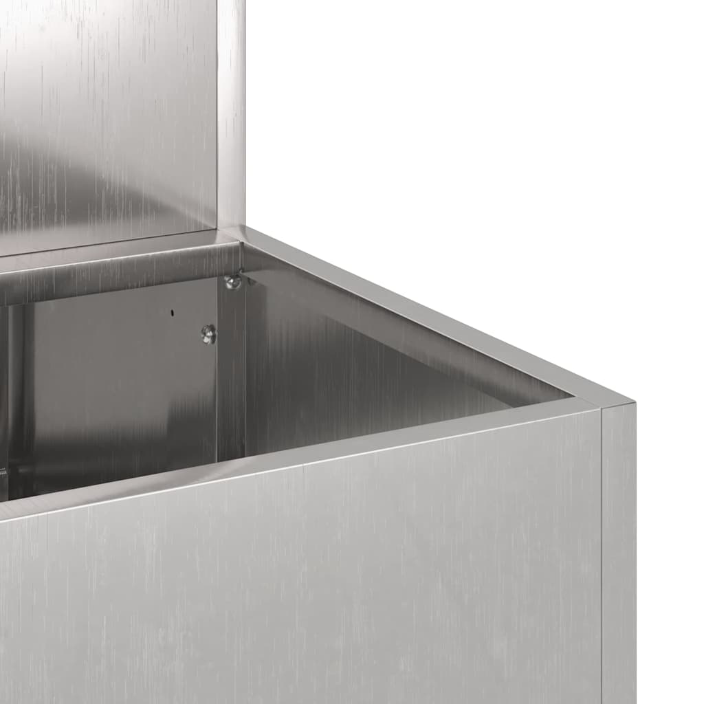 Gartenblumentopf Silber 100 x 60 x 45 cm Edelstahl