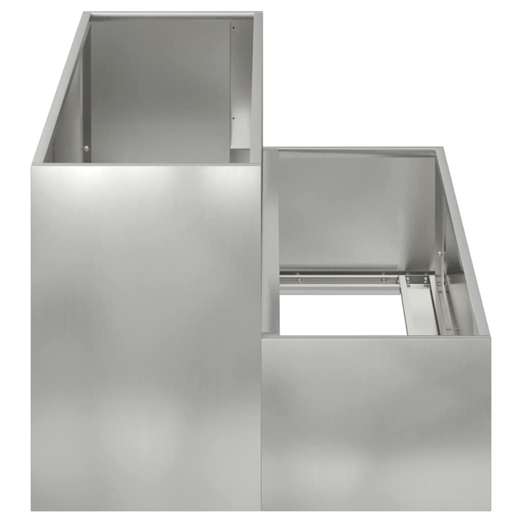 Gartenblumentopf Silber 100 x 60 x 45 cm Verzinkter Stahl