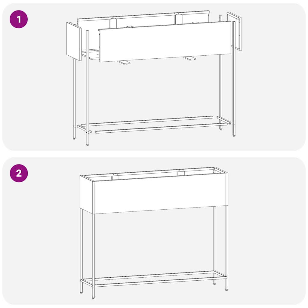 Hochbeet Gartenpflanzer Silber 100 x 26 x 82 cm Edelstahl
